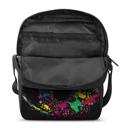 Colorful Splash Yin Yang Print Rectangular Crossbody Bag