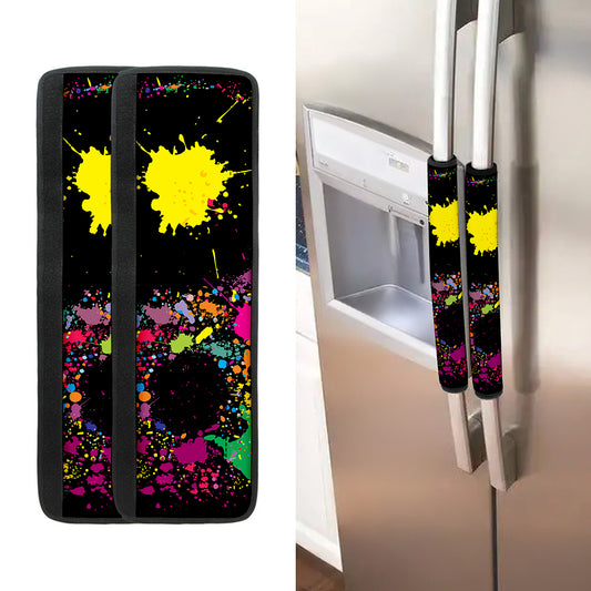 Colorful Splash Yin Yang Print Refrigerator Handle Covers