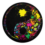 Colorful Splash Yin Yang Print Round Blanket