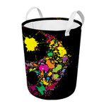 Colorful Splash Yin Yang Print Round Laundry Basket