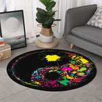 Colorful Splash Yin Yang Print Round Rug