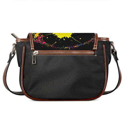 Colorful Splash Yin Yang Print Saddle Bag