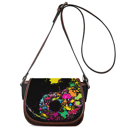 Colorful Splash Yin Yang Print Saddle Bag