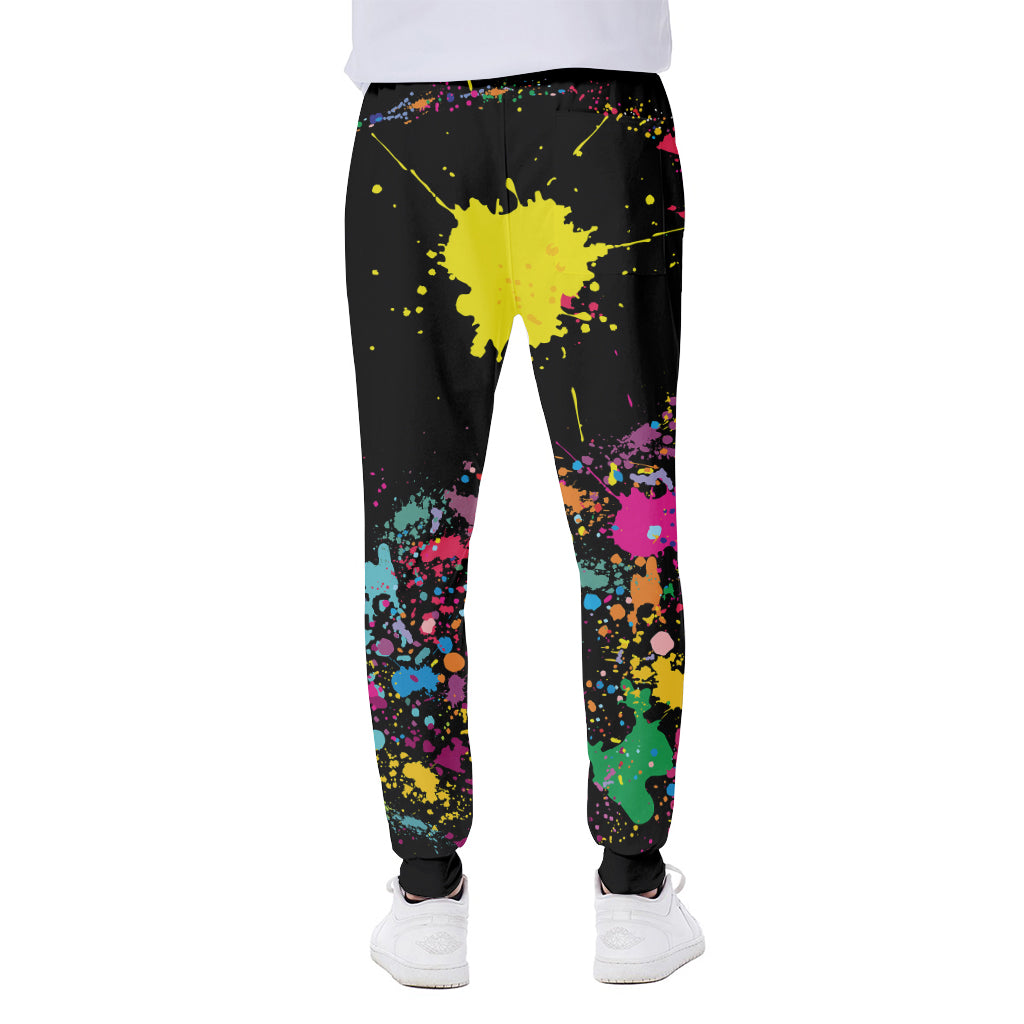 Colorful Splash Yin Yang Print Scuba Joggers