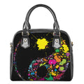 Colorful Splash Yin Yang Print Shoulder Handbag