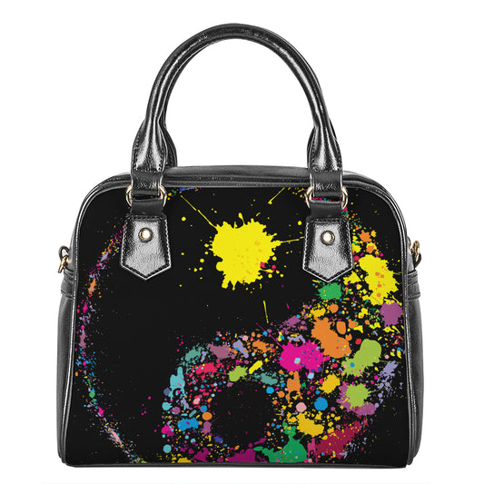 Colorful Splash Yin Yang Print Shoulder Handbag