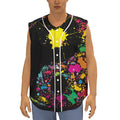 Colorful Splash Yin Yang Print Sleeveless Baseball Jersey