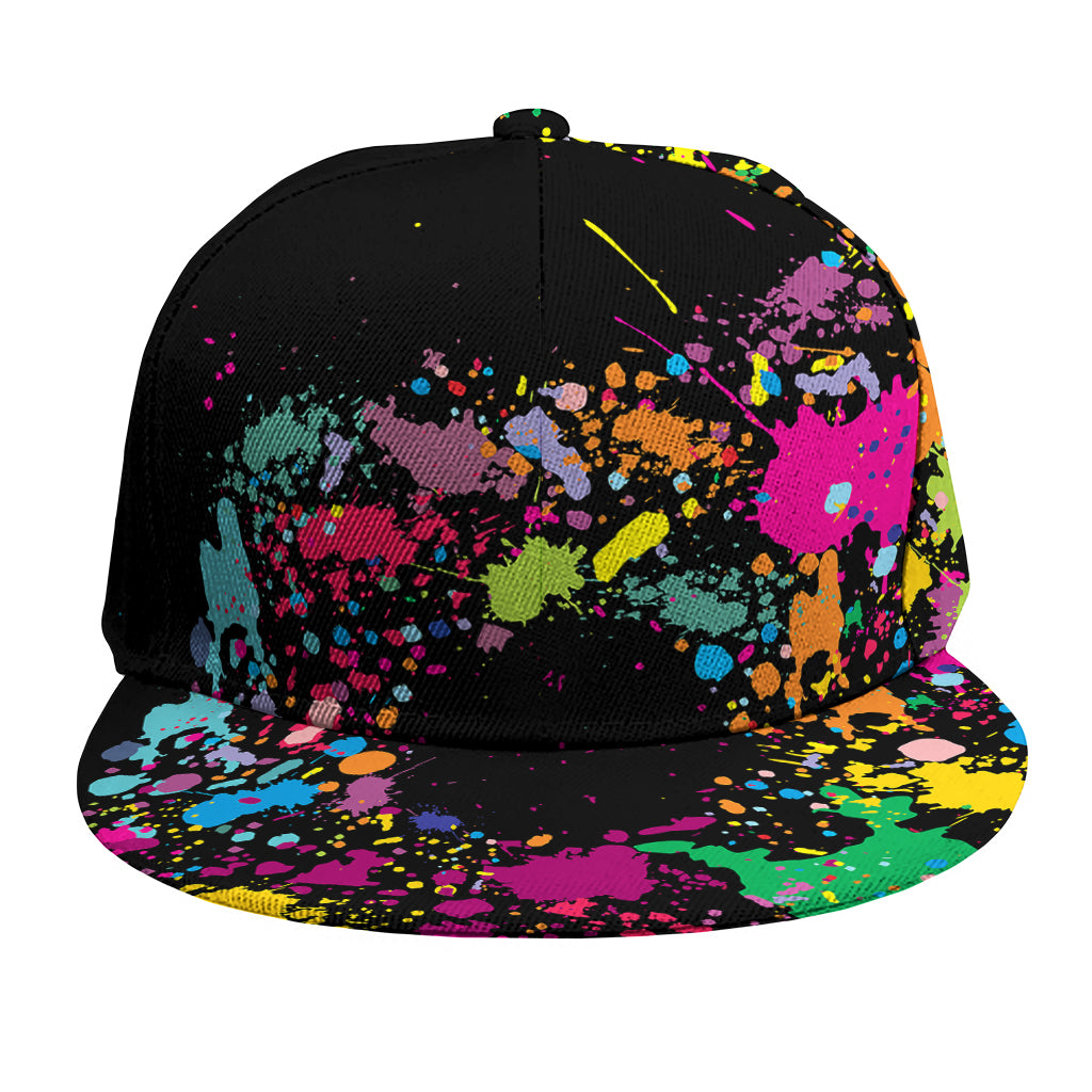 Colorful Splash Yin Yang Print Snapback Cap