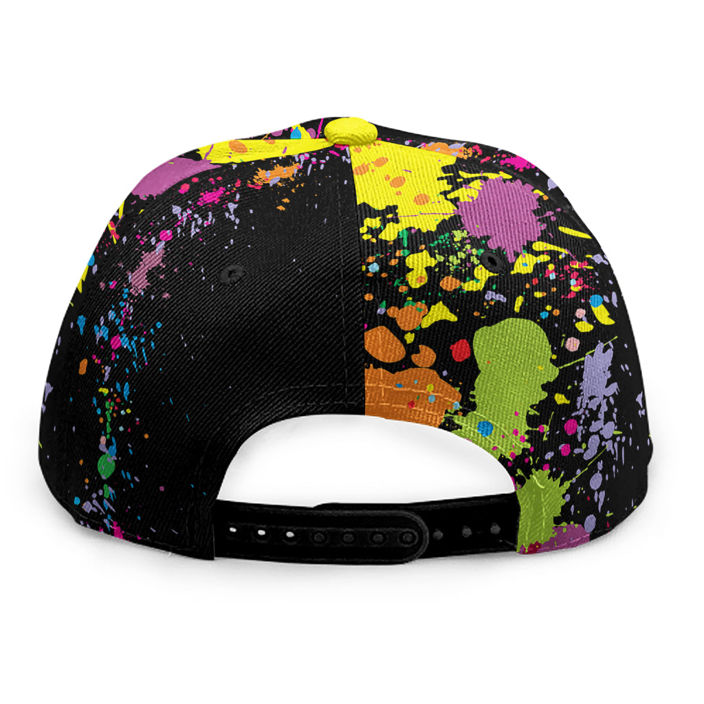 Colorful Splash Yin Yang Print Snapback Cap