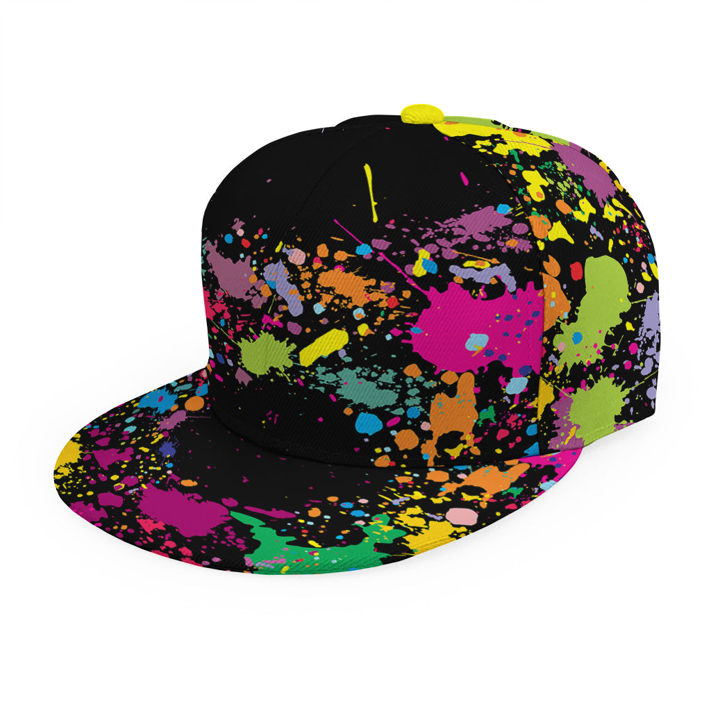 Colorful Splash Yin Yang Print Snapback Cap
