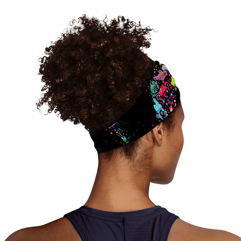 Colorful Splash Yin Yang Print Sports Headband