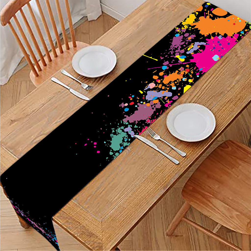 Colorful Splash Yin Yang Print Table Runner