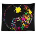 Colorful Splash Yin Yang Print Tapestry
