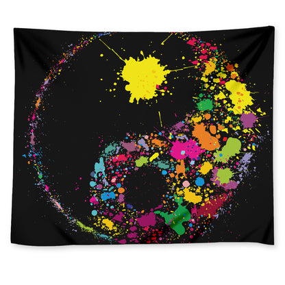 Colorful Splash Yin Yang Print Tapestry