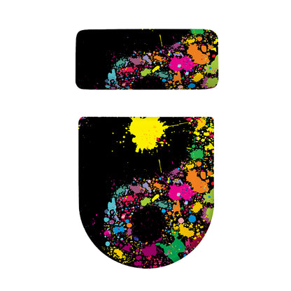 Colorful Splash Yin Yang Print Toilet Lid And Tank Cover Set