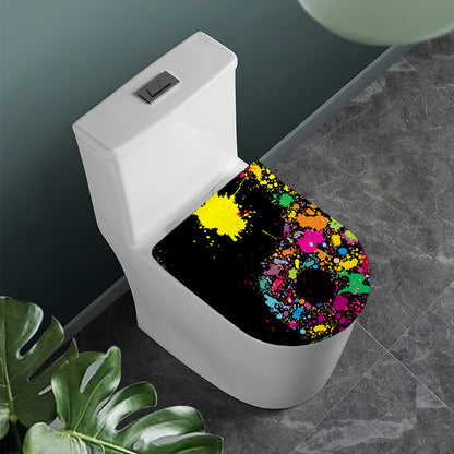 Colorful Splash Yin Yang Print Toilet Lid Cover