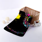 Colorful Splash Yin Yang Print Towel