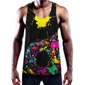 Colorful Splash Yin Yang Print Men's Workout Tank Top