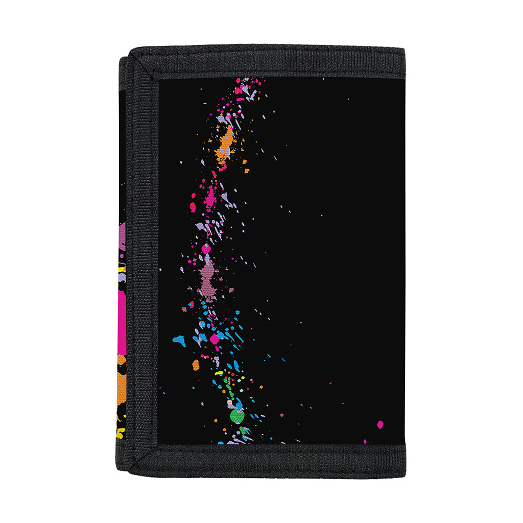 Colorful Splash Yin Yang Print Trifold Wallet