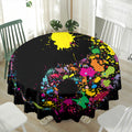 Colorful Splash Yin Yang Print Waterproof Round Tablecloth