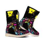 Colorful Splash Yin Yang Print Winter Boots