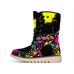 Colorful Splash Yin Yang Print Winter Boots