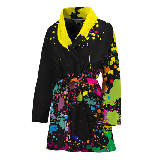 Colorful Splash Yin Yang Print Women's Bathrobe