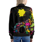 Colorful Splash Yin Yang Print Women's Bomber Jacket