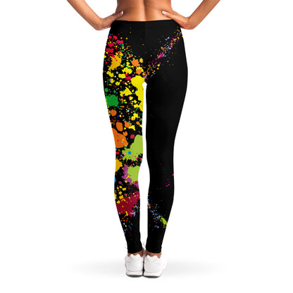 Colorful Splash Yin Yang Print Women's Leggings