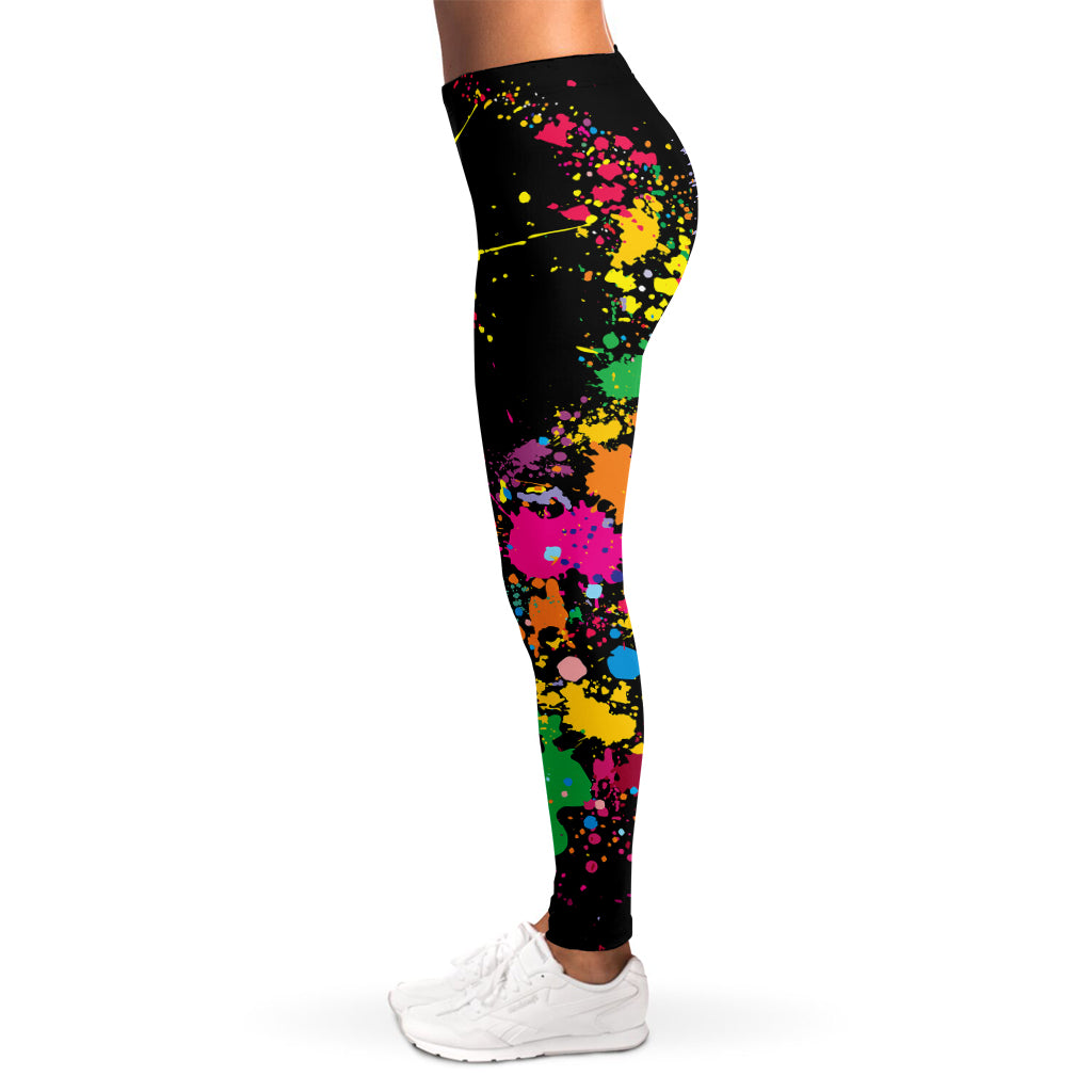 Colorful Splash Yin Yang Print Women's Leggings