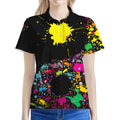 Colorful Splash Yin Yang Print Women's Polo Shirt