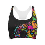 Colorful Splash Yin Yang Print Women's Sports Bra