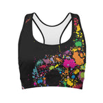 Colorful Splash Yin Yang Print Women's Sports Bra
