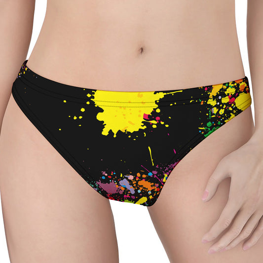 Colorful Splash Yin Yang Print Women's Thong