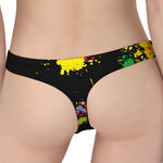 Colorful Splash Yin Yang Print Women's Thong