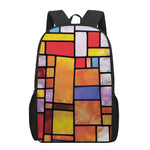 Colorful Stained Glass Mosaic Print 17 Inch Backpack