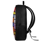 Colorful Stained Glass Mosaic Print 17 Inch Backpack