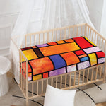 Colorful Stained Glass Mosaic Print Baby Crib Sheet