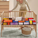 Colorful Stained Glass Mosaic Print Baby Crib Sheet