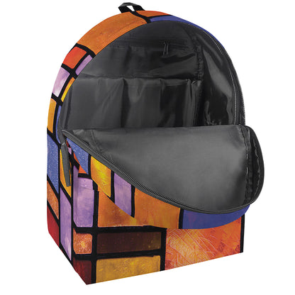 Colorful Stained Glass Mosaic Print Backpack