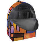 Colorful Stained Glass Mosaic Print Backpack