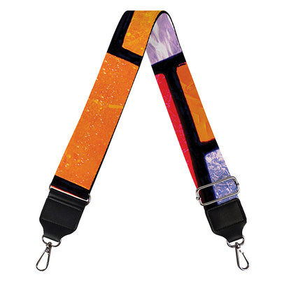 Colorful Stained Glass Mosaic Print Bag Strap