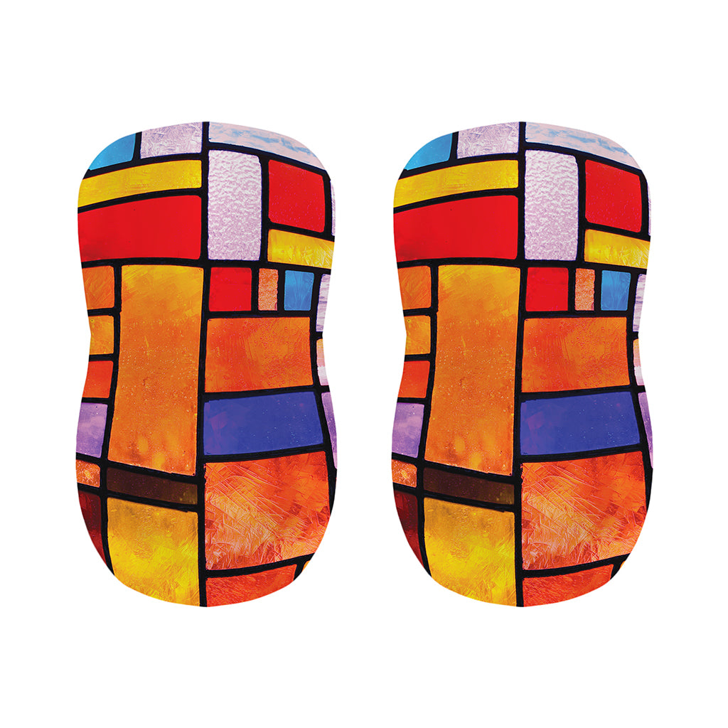 Colorful Stained Glass Mosaic Print Bar Stool Covers