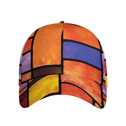 Colorful Stained Glass Mosaic Print Baseball Cap