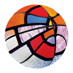 Colorful Stained Glass Mosaic Print Basketball