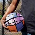 Colorful Stained Glass Mosaic Print Basketball