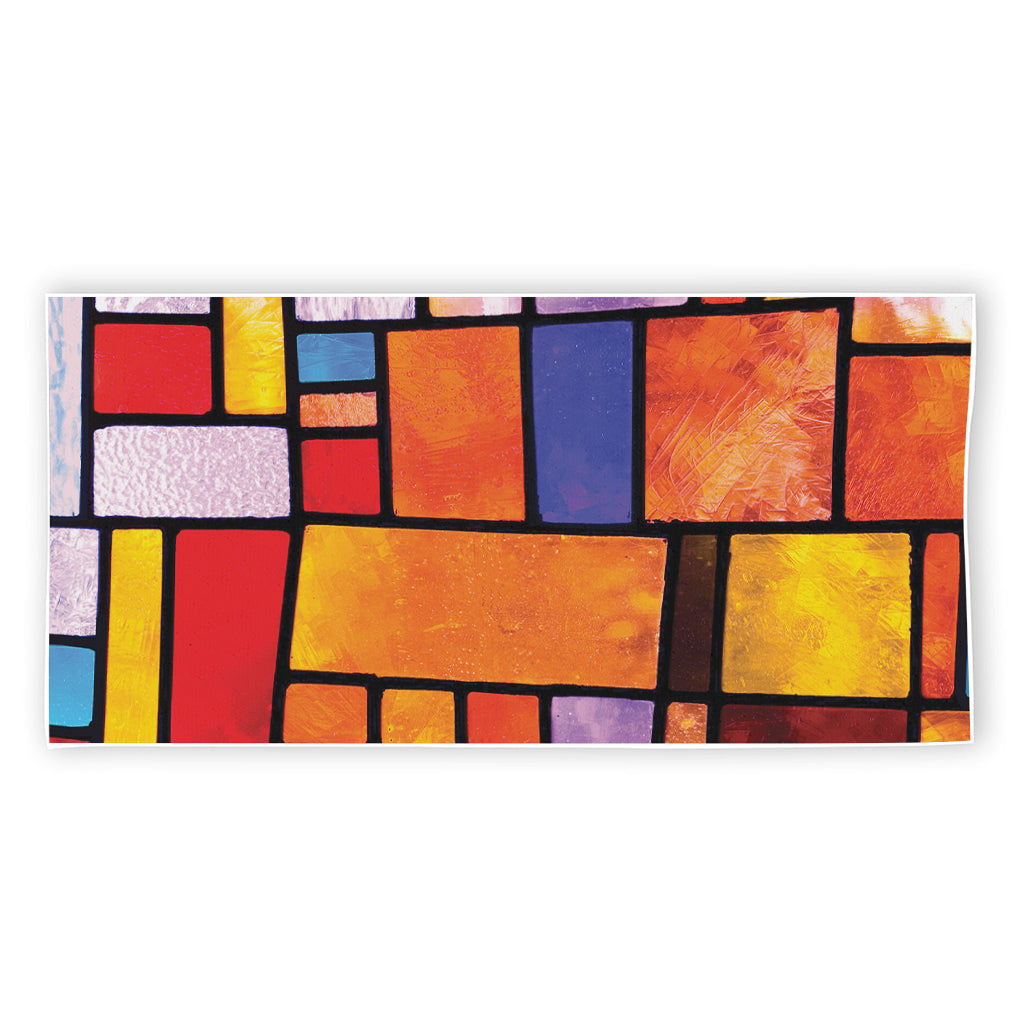 Colorful Stained Glass Mosaic Print Beach Towel