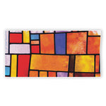 Colorful Stained Glass Mosaic Print Beach Towel