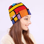 Colorful Stained Glass Mosaic Print Beanie