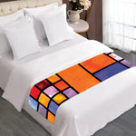 Colorful Stained Glass Mosaic Print Bed Runner
